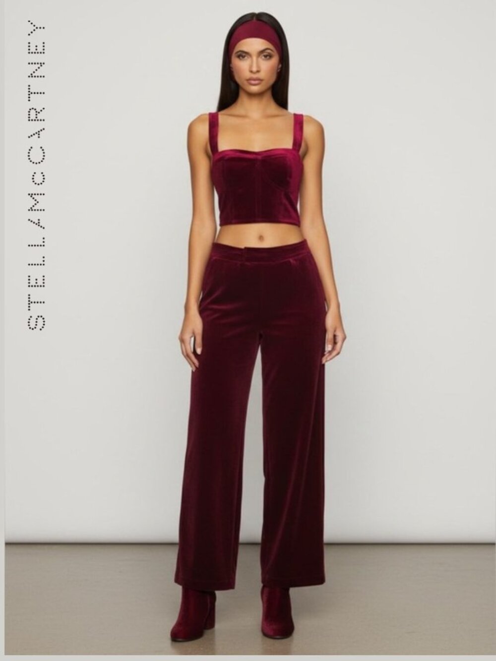 Stella McCartney Bordeaux Velvet Trousers